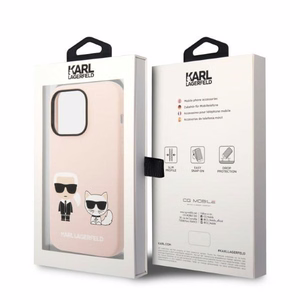 Karl Lagerfeld KLHMP14XSSKCI iPhone 14 Pro Max 6.7" жёсткий чехол светло-розовый/светло-розовый Silicone Karl & Choupette MagSafe