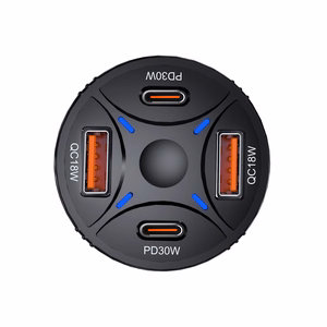 Wozinsky WLS-04 60W autolaadija, 2xUSB-C ja 2xUSB-A, must