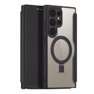 Dux Ducis Skin X Pro ümbris with flap and magnetic ring jaoks Samsung S24 Ultra - must