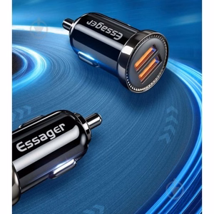 Autolaadija Essager Turbo Dual Sinine 18W (2xQC3.0)