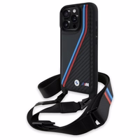 BMW M Edition Carbon Tricolor Lines & Strap Ümbris jaoks iPhone 16 Pro - must