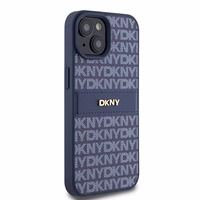 DKNY Leather Mono Stripe & Metal Logo ümbris jaoks iPhone 15 / 14 / 13 - sinine