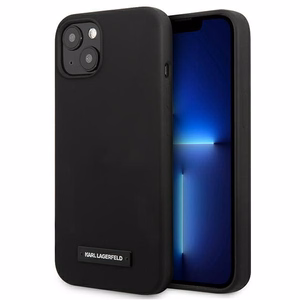 Karl Lagerfeld Silicone Plaque Case for iPhone 13 mini - Black