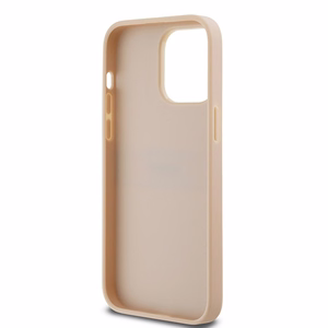 DKNY Leather Mono Stripe & Metal Logo ümbris jaoks iPhone 14 Pro Max - roosa