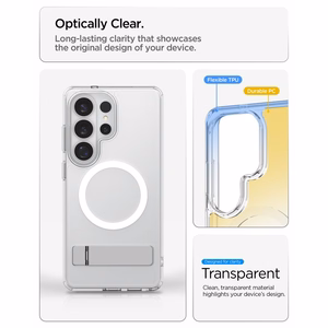 Spigen Ultra Hybrid S Mag MagSafe ümbris Samsung Galaxy S26 Ultra - läbipaistev ja valge