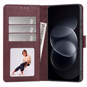 Tech-Protect Wallet case for Xiaomi Redmi Note 17 Pro 5G - burgundy