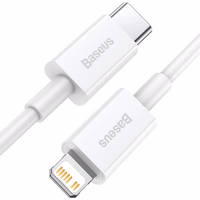 USB cable Baseus Superior from Type-C to Lightning PD 20W 1.0m valge CATLYS-A02