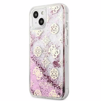 Guess GUHCP13SLGPEPI iPhone 13 mini 5.4" roosa/roosa kõvakaaneline ümbris Peony Liquid Glitter