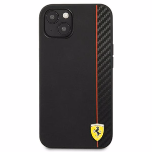 Ferrari FESAXHCP13SBK iPhone 13 mini 5.4" must/must kõvakott On Track Carbon Stripe