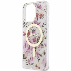 Guess GUHMP14XHCFWST iPhone 14 Pro Max 6.7" läbipaistev hardcase Flower MagSafe