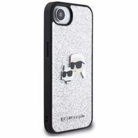 Karl Lagerfeld Fixed Glitter Ikonik Metal Pin ümbris jaoks iPhone 16e - hõbedane