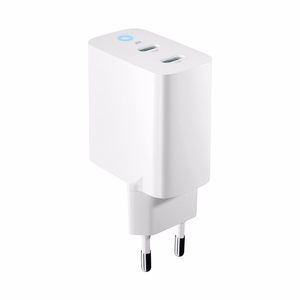 Forever TC-06-65CC GaN PD QC laadija 2x USB-C 65W valge