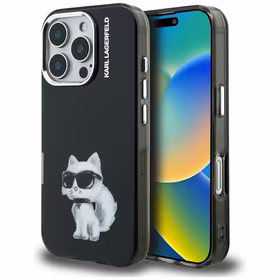 Karl Lagerfeld IML Aquarelle Choupette & Logo Ümbris jaoks iPhone 16 Pro Max - must