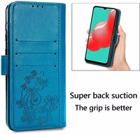 Ümbris Flower Book Samsung A556 A55 5G sinine