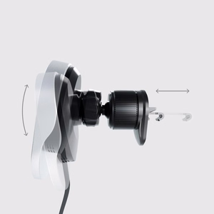 SBS TESUPP15WRETRACABL Wireless Laadija Smartphone Hoidja koos Retractable Kaabel Compatible koos MagSafe - must