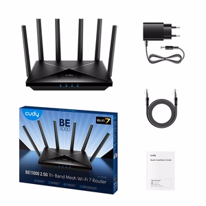 Cudy WR11000 juhtmevaba ruuter 2.5 Gigabit Ethernet kolmesageduslik (2.4 GHz / 5 GHz / 6 GHz) must