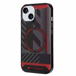 Audi IML Sport MagSafe Ümbris iPhone 15 / 14 Plus Plus 6.7" must/must hardcase AU-IMLMIP15M-RSQ/D2-BK