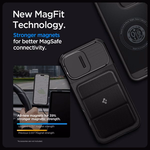 Spigen Optik Armor Mag Ümbris with MagSafe jaoks iPhone 16 Pro Max - Must