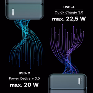 Kruger&Matz 20 000 mAh Li-pol akupank QC ja PD-ga