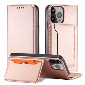 Magnet Card Ümbris jaoks Samsung Galaxy S23 Ultra Cover with Flip Wallet Stand roosa