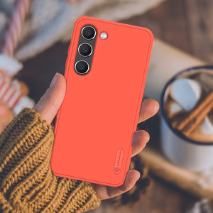 Чехол Nillkin Super Frosted Shield Pro для Samsung Galaxy S23+ бронированный + подставка для телефона красный
