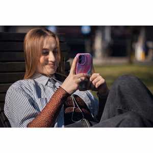 Ümbris jaoks iPhone 15 PRO Forcell F-Protect Mirage compatible with Magsafe Military Drop-Test roosa marble