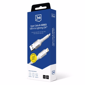 3mk 3mk Kaabel 3mk Hyper Kaabel N-SERIES USB-A / Lightning 2m 5V/2.4A 12W / valge