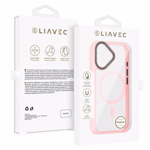 Liavec Hybrid Magsafe Clear Ümbris jaoks Iphone 16 light roosa