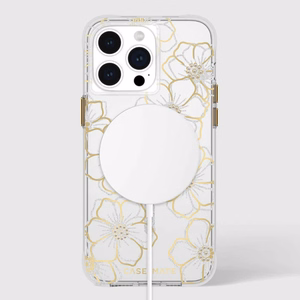 Case-Mate Floral Gems MagSafe ümbris seadmele iPhone 15 Pro Max, kuldne