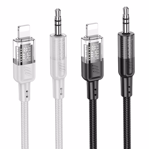 AUX kaabel Jack 3,5 mm Lightning Hoco 1,2 m UPA27 must