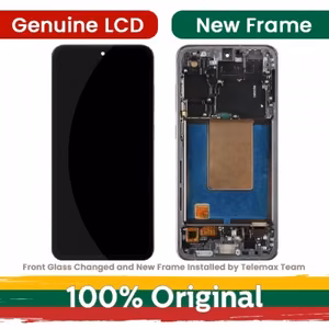 LCD ekraan ühilduv Samsung S721 S24 FE raamiga / Hall (Sinine / Piparmündi / Kollane) / (Uuendatud: Telemax)