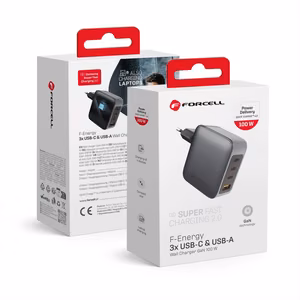 Phone laadija Forcell F-Energy GaN 3 x USB C + USB A QC4.0 PD 5A 100W VT-46 hall