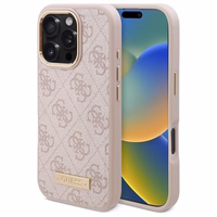 Guess 4G Logo Plate MagSafe Ümbris jaoks iPhone 16 Pro Max - roosa