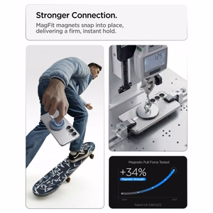 Spigen Ultra Hybrid Mag MagSafe ümbris Samsung Galaxy S26 Plus jaoks läbipaistev ja valge