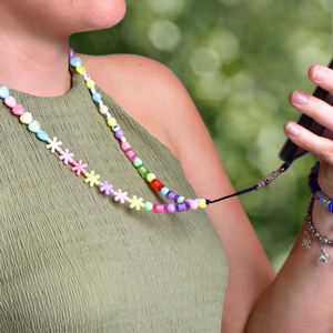 PIXIE Phone lanyard, Phone pendant / cord length 68cm (34cm in the loop) / on neck - stars