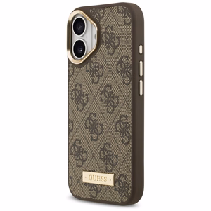 Guess 4G Logo Plate MagSafe ümbris jaoks iPhone 17 brown
