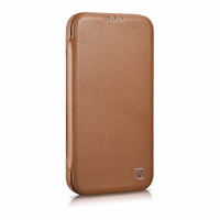 iCarer CE Premium Leather Folio Case iPhone 14 Pro Magnetic Flip Leather Folio Case MagSafe pruun (WMI14220714-BN)