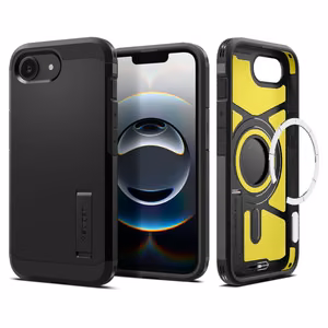 Spigen Tough Armor Ümbris with MagSafe jaoks iPhone 16e with Stand - must