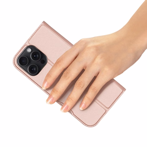 DUX DUCIS wallet ümbris SKIN PRO jaoks IPHONE 16 Pro Max roosa