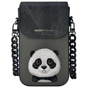 Nimmy Big Eyed Pet 2.0 Panda 3-in-1 Phone Bag + Wallet + Tracker Ümbris - Must