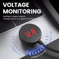 Auto Cigarette Lighter Pesa Splitter LM21 - 3 sockets + USB + tüüp C - QC 3.0 PD 3A 122W koos ekraan and kaabel