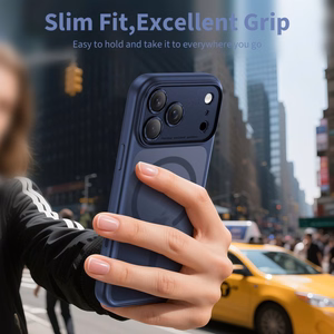 Tech-Protect Magpeak Magsafe CC Ümbris jaoks iPhone 17 Pro Max - Matte tumesinine sinine