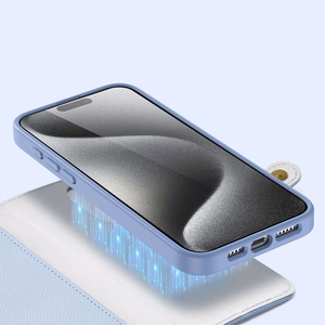 Dux Ducis Lawa Leather Ümbris jaoks iPhone 15 Pro - Sinine
