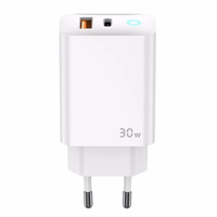 JELLICO seinalaadija EU13 GaN PD 30W 1xUSB-C + 1xUSB QC3.0 + kaabel USB-C - USB-C Valge