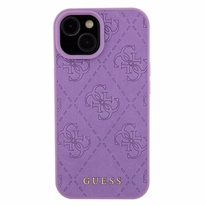 Guess GUHCP15SP4EPMU iPhone 15 6.1" lilla/light lilla hardcase Leather 4G Stamped