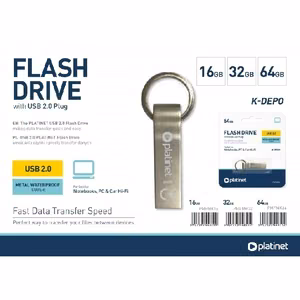 Memory usb drive Platinet Metal Waterproof 16GB USB 2.0