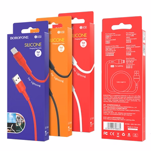 USB kaabel Borofone BX30 Lightning 1.0m silicone valge