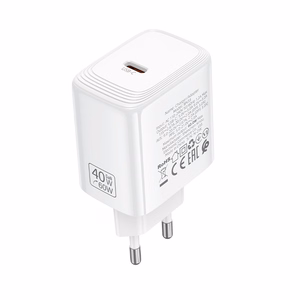 Borofone BN33 Fuente GaN USB-C võrgulaadija QC3.0 PD 40W valge