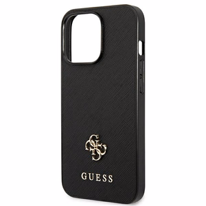 Чехол Guess Saffiano 4G Small Metal Logo для iPhone 13 Pro / 13 6.1" - чёрный