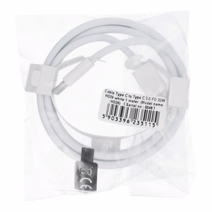 Kaabel Type C to Type C PD QC3.0 3A 30W HD26 1 m valge